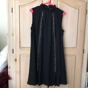 Black georgette knee length dress